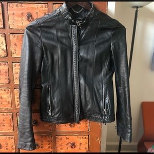 Massimo Dutti woman’s sheep skin leather jacket